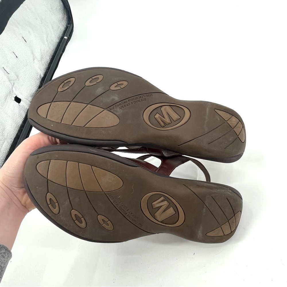 MERRELL Agave Brown Sandals Leather Strappy 11 Women Outdoor Hiking Open Toe - Picture 8 of 10